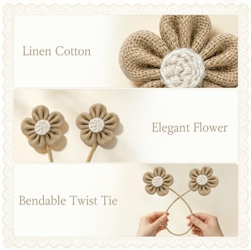 VIS'V Curtain Tiebacks, Twisted Boho Curtain Holdbacks, Khaki, 2 Pcs - Image 3