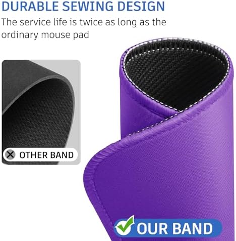 Purple Mouse Pad, Nice and Cute Mouse Pad, Splash-Proof Textured 10.2 x 8.2Inch, Stitched Edge Non-Slip Waterproof Rubber Mouse Pad - Image 5