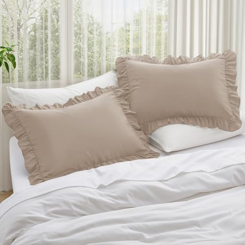 KKJIAF Ruffle Body Pillow Cases Set of 1, Khaki - Image 4