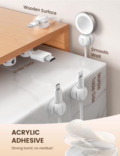 Lamicall 6 Pack Rotatable Cord Organizer, [1s Lock] Spring Cable Clips - Image 4