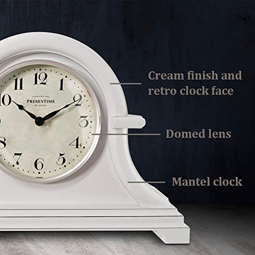 Presentime Vintage Farmhouse Mantel Clock, Napoleon Desk Clock - Image 3