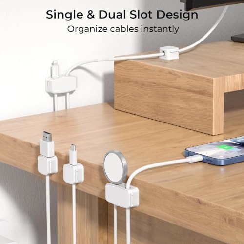 Basesailor 6Pack Magnetic Cable Clips Organizer,Cord Management Holder - Image 2