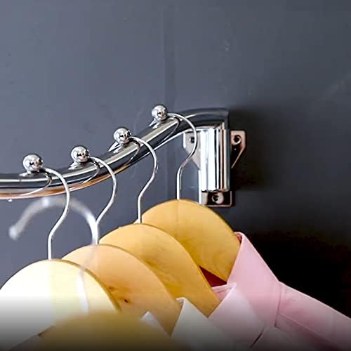 Wall Mounted Folding Clothing Hanger, Foldable Clothing Hanger Stainless Steel, Clothes Hook with Swing Arm Holder Space Saving Clothing Hanging Garment Racks Closet Drying Rack Organizer Drying Rack - Image 5