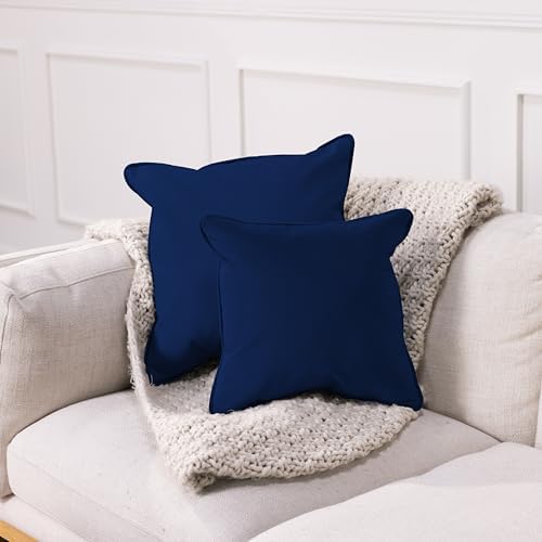 FDP 18" x 18" Velvet and Vinyl Square Pillow Set with Piping Decorative Throw Pillow for Home Dcor in Living Room, Bedroom or Lounge (2-Pack) - Eclipse, 15162-348 - Image 6