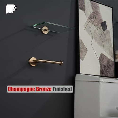 JQK Champagne Bronze Toilet Paper Holder, 5 Inch Tissue Paper Dispenser for Bathroom, 304 Stainless Steel Thick 0.8mm Wall Mount, TPH120-CB - Image 5