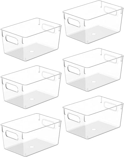 Clear Plastic Storage Bins, Pantry Organizers and Storage Containers Fridge Organizer Bins for Organizing Kitchen Cabinet Organizer Bin Bathroom Freezer Refrigerator Organization by CONTROLKITCHEN