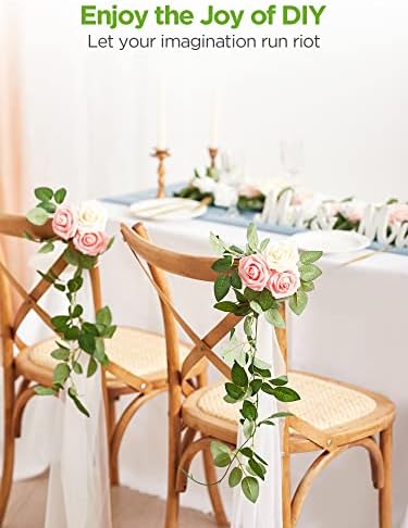 InnoGear Fake Roses 50 Pcs Blush Pink Flowers Artificial Faux Foam Floral - Image 3