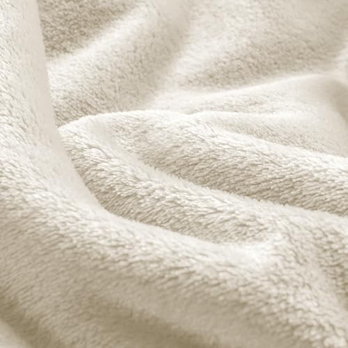 BEDELITE Fleece Blanket Soft Plush Oversized Bed Blanket Cream 120"x120" - Image 6