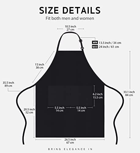 Syntus 12 Pack Apron with 2 Pockets Aprons for Men Women, Polyester, Black - Image 2