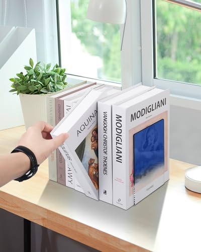 Honagu Book Ends, Acrylic Bookends, Clear Book End for Shelves, Desk Book Organizer, Book Stopper, Book Holder Stand Decorative for Heavy Books, CDs, Video Games (1 Pair/2 Pieces, Gradient Royal blue) - Image 3