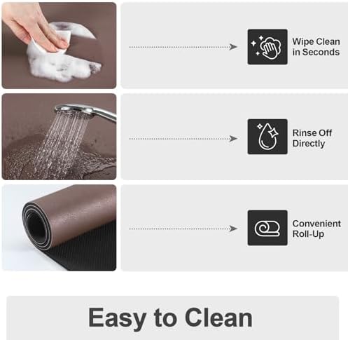 Ecotrim - Dish Drying Mat for Kitchen Counter | Coffee Bar Mat for Countertops | Heat Resistant Drainer Mat with Non-slip Rubber Backed | Hide Stain Kitchen Absorbent Draining Mat | Brown 18"x28" - Image 3