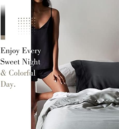 WishSmile Cooling King Pillowcases Set of 2 Breathable Cool Silky Soft Rayon Derived from Bamboo Fabric, Moisture Wicking for Hot Sleepers, Hair and Skin Friendly, Black, 2 Pack, 20x36IN - Image 4