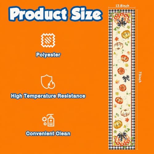 OHOME Thanksgiving Decorations - Thanksgiving Table Runner | Thanks Giving Table Decor | Friendsgiving Party Decorations Centerpieces Supplies Essentials for Room Office Indoor - Image 2