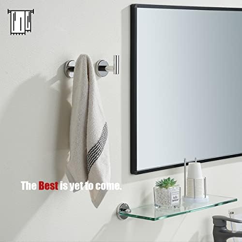 JQK Chrome Bathroom Towel Hook, 304 Stainless Steel Coat Robe Clothes Hook for Bathroom Kitchen Garage Wall Mounted (Pack of 2), TH100-CH-P2 - Image 3