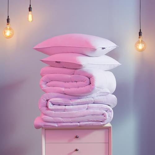 Adjustable Down Alternative Standard/Queen Size Set of 2 Bed Pillows with Medium/Firm Support, 20" x 28", White - Image 5