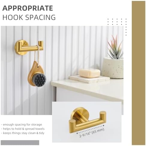 Angle Simple Towel Hook Brushed Dark Gold, Bath Towel Holder Wall Mount - Image 5