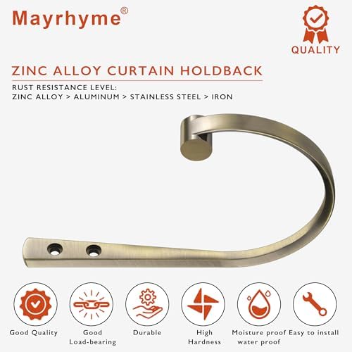 Curtain Holdbacks 4Pcs,Antique Bronze Barrel Zinc Alloy Curtain Tiebacks,Wall Mounted Curtain Holders for Drapes. - Image 2