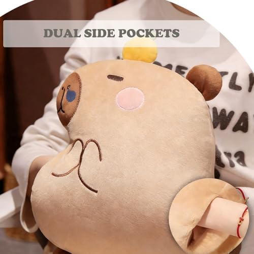 Cute Animal Plush Pillow with Hand Pocket - 3 in 1 Soft Stuffed Nap Pillow & Seat Cushion, with a Blanket, for Friends - Image 4