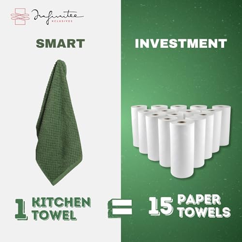 Infinitee Xclusives Kitchen Towels - 3 Pack - Cotton Dish Towel |15" x 25"| - Image 6