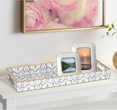 MAONAME White Decorative Tray with Handles, Plastic Moroccan Tray - Image 5