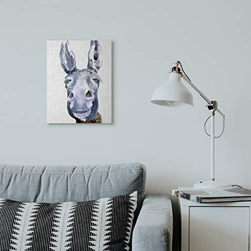 Stupell Industries Donkey Portrait Blue Brown Animal Watercolor Painting Canvas Wall Art, 16 x 20, Design by Artist Jennifer Paxton Parker - Image 3