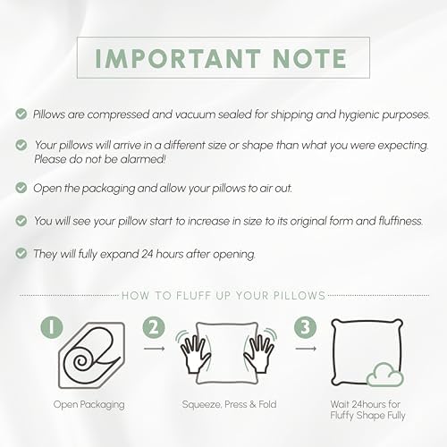 Elegant Comfort Luxury Down Feather 100% Cotton Cover Standard/Queen Size Set of 2 Pillows, Soft and Supportive Premium Hotel Quality Sleeping Pillows for Back, Side and Stomach Sleepers - Image 6