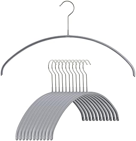 Mawa by Reston Lloyd Euro Series Non-Slip Space Saving Clothes Hanger for Shirts & Dresses, Style 40/P, Set of 12, Silver by Mawa