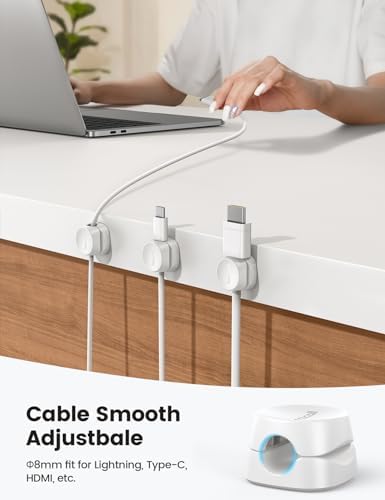 Lamicall 8 Pack Cord Organizer, [1s Lock] Cable Management Clips for Desk - Image 6