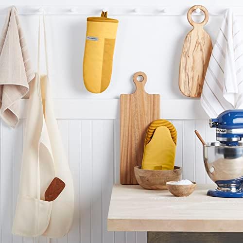 KitchenAid Beacon Two-Tone Non-Slip Oven Mitt Set, Majestic Yellow, 5.75"x13", 2 Piece - Image 2