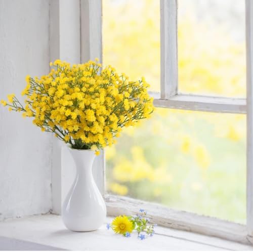 N&T NIETING Babys Breath Artificial Flowers Bulk, 15Pcs, Yellow - Image 7