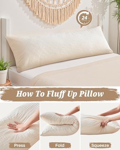 YZ HOME Waffle Weave Body Pillow for Adults, Memory Foam Insert - Image 6