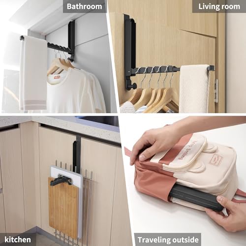 RFOUO Over The Door Hooks Hanger,Fit Door up to 1 3/8", Black, 2 Pack - Image 5