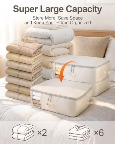 Comforter Storage Bag 2-Pack Self Compression Organizer,22 Gallons - Image 2