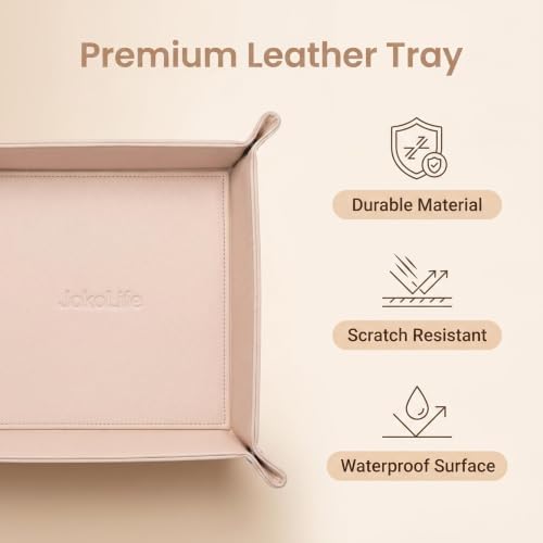 Faux Leather Vanity Tray,Jewelry Holder,Light Pink - Image 4
