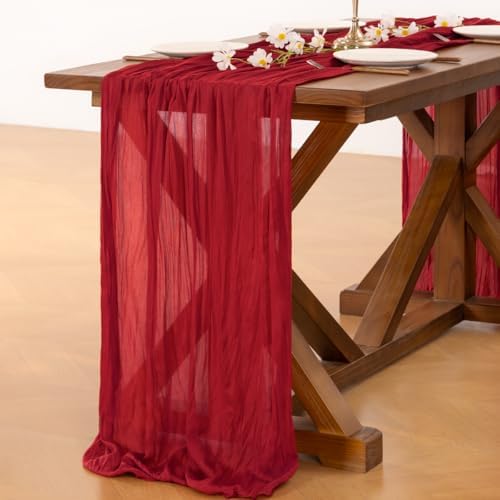 Cheesecloth Table Runner Fall Boho Wedding Birthday Party Home Decor - Image 5