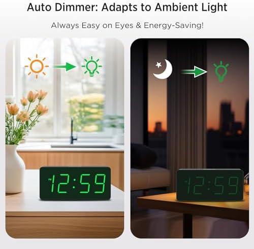 Peakeep Battery Operated Digital Alarm Clock for Bedrooms Big Numbers - Image 3
