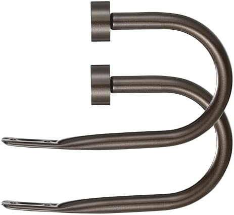 Premium Curtain Holdback, Quality Metal Decorative Curtain Holdbacks with Zinc Alloy Cap Finials,Rust-Proof, Set of 2 Window Curtain Holdbacks,Dark Bronze by Mayrhyme