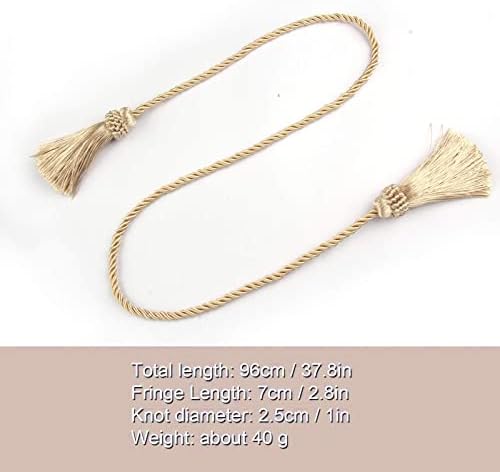 Curtain Tiebacks Handmade Curtain Holdbacks Rope with Tassel - Image 2