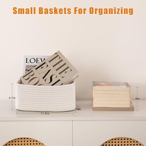OIAHOMY 4 PACK 7L Storage Baskets for Organizing Storage Bins White - Image 2
