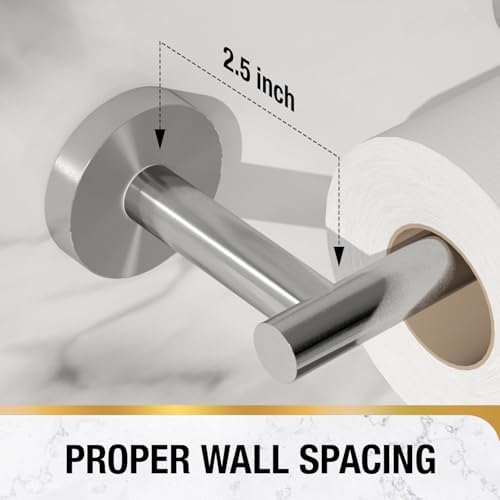 HITSLAM 2 Pack Brushed Nickel Toilet Paper Holder, Double Post Pivoting - Image 5
