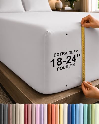 CGK Extra Deep King Single Fitted Sheet Only - French Grey by CGKUnlimited