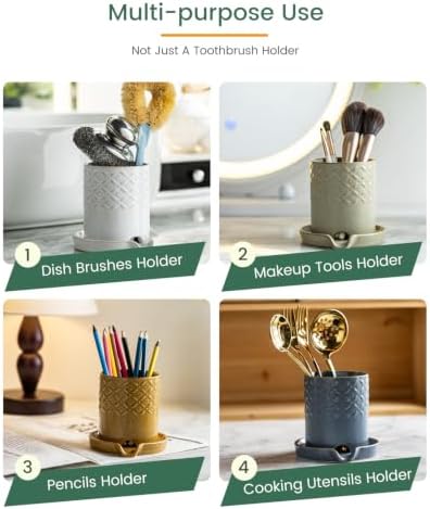 Zoeeker Toothbrush Holders for Bathrooms, Self-draining Toothbrush Holder - Image 6