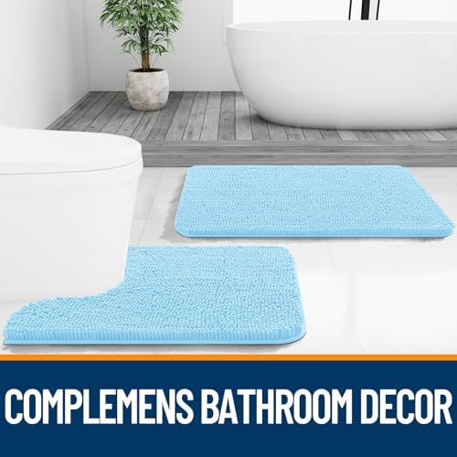 OLANLY Toilet Rugs U-Shaped 24x20, Soft Absorbent Chenille Contour Rugs - Image 7