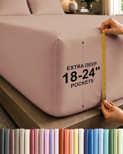 CGK Extra Deep Full Single Fitted Sheet Only - Mauve by CGKUnlimited