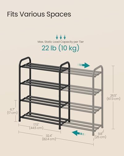 SONGMICS Expandable Shoe Rack, 4-Tier Shoe Organizer, Holds 8-16 Pairs - Image 5