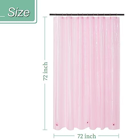 Mrs Awesome Clear Pink Shower Curtain Liner with 3 Magnets, 72x72 - Image 5