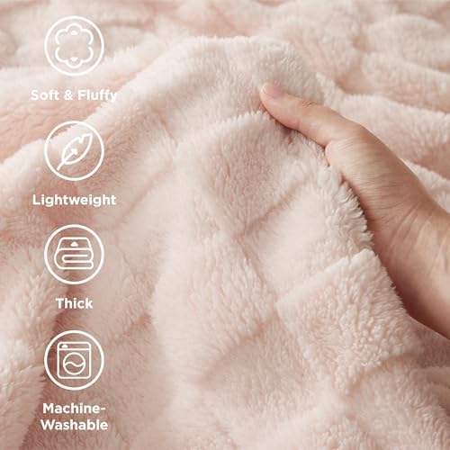 Bedsure GentleSoft California King Blanket for Bed - Super Soft Cozy Blankets for Kids Girls, Large Fuzzy Fleece Throw for Bedroom Decor, Light Pink, 102x96 Inches - Image 4