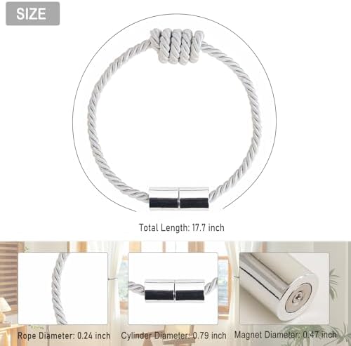 Curtain Tiebacks Magnetic Decorative Rope Tie Backs Holdbacks Contoeey - Image 2