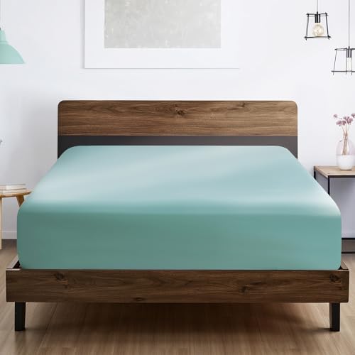 FreshCulture Twin XL Fitted Sheet Only - Hotel Quality Ultra Soft & Breathable Brushed Microfiber Fitted Sheet with 21 Inch Deep Pockets - Fits Twin XL Size Bed (Spa Blue) - Image 6