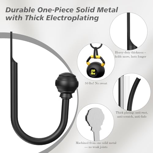 Hion Curtain Holdbacks Black 6pcs, Curtain Tiebacks Wall Mounted Hooks - Image 3